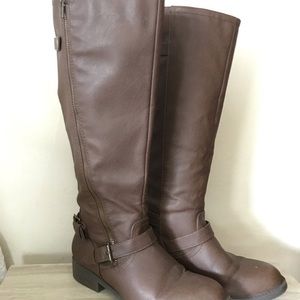 Brown Knee High Leather Boots